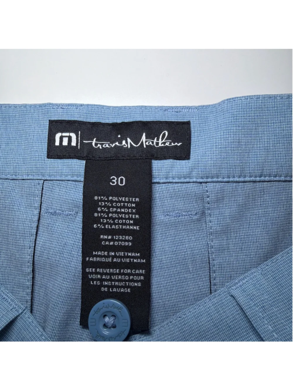 Travis Matthew's Blue Gold Short Men's Size 30